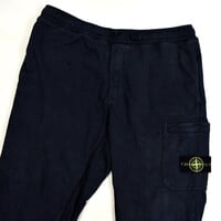 Stone Island black cotton fleece badge cargo pants XXL