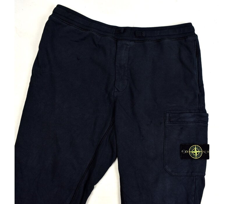 Stone Island black cotton fleece badge cargo pants XXL