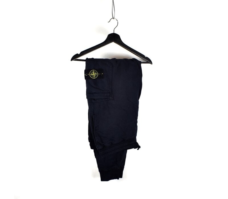 Stone Island black cotton fleece badge cargo pants XXL