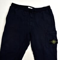 Stone Island black cotton fleece badge cargo pants XXL