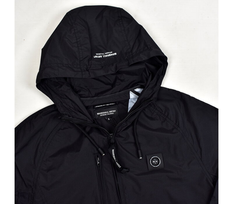 Marshall Artist Fairfax nylon full zip hooded jacket Black