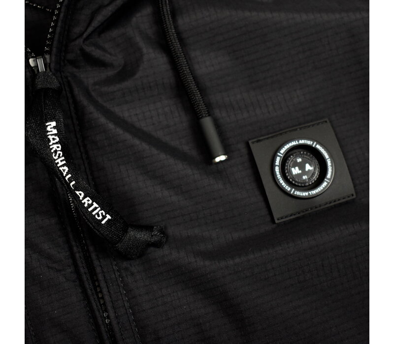 Marshall Artist Fairfax nylon full zip hooded jacket Black