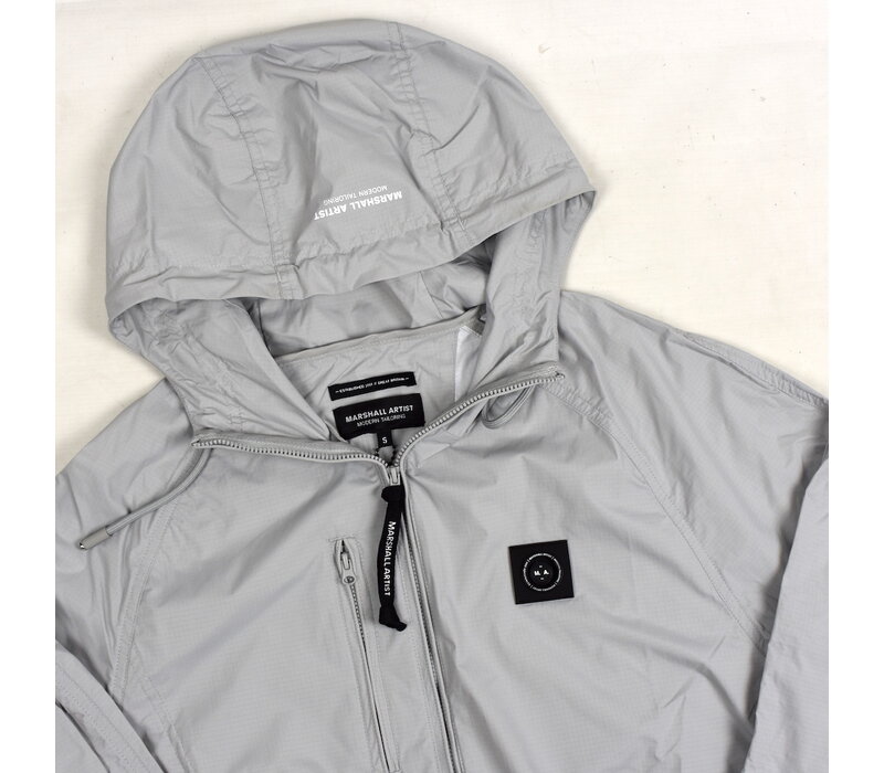 Marshall Artist Fairfax nylon full zip hooded jacket Oceanic Grey