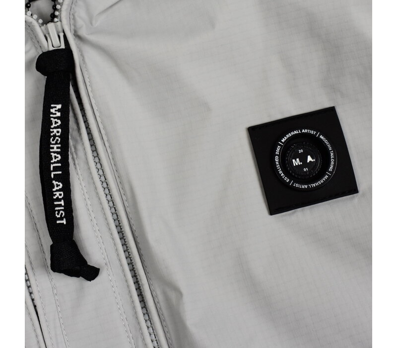 Marshall Artist Fairfax nylon full zip hooded jacket Oceanic Grey