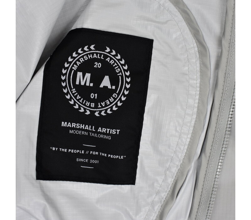 Marshall Artist Fairfax nylon full zip hooded jacket Oceanic Grey