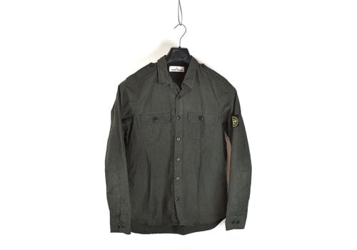 Stone Island Stone Island forrest green cotton badge long sleeve shirt L