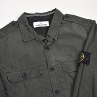 Stone Island forrest green cotton badge long sleeve shirt L
