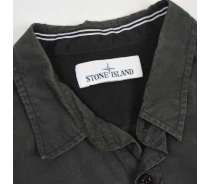 Stone Island forrest green cotton badge long sleeve shirt L