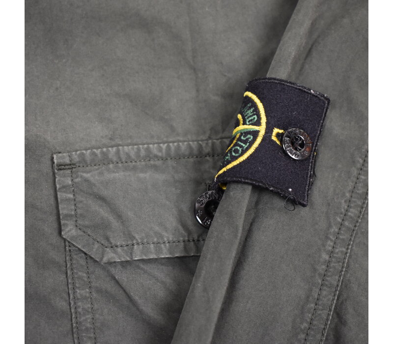 Stone Island forrest green cotton badge long sleeve shirt L