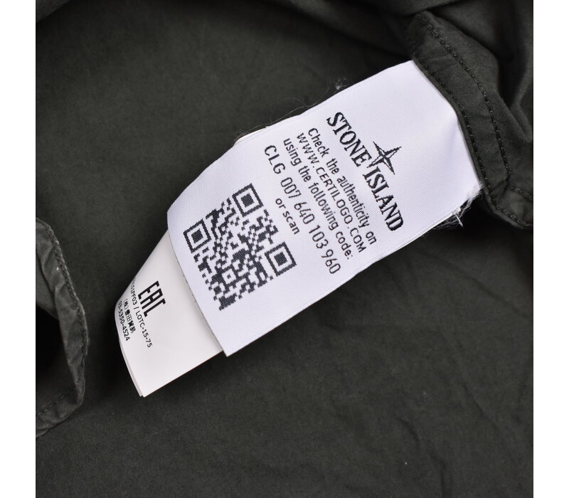 Stone Island forrest green cotton badge long sleeve shirt L