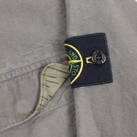 Stone Island army green cotton badge long sleeve shirt L
