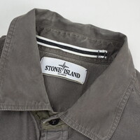 Stone Island army green cotton badge long sleeve shirt L