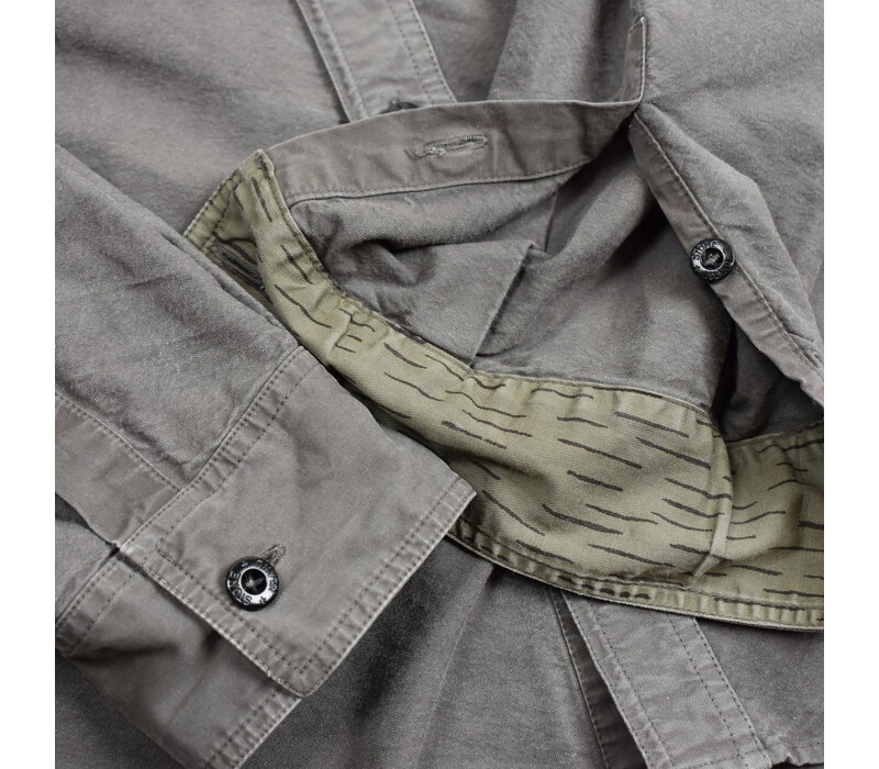 Stone Island army green cotton badge long sleeve shirt L