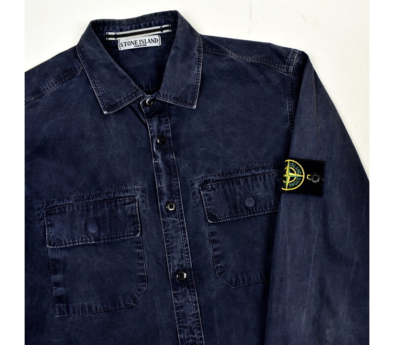 Stone Island navy tinto old cotton long sleeve shirt L