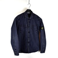 Stone Island navy tinto old cotton long sleeve shirt L