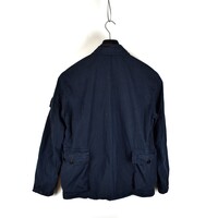Stone Island navy garment dyed cotton mutli pocket utility overshirt jacket M