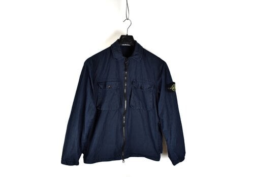 Stone Island Stone Island navy garment dyed cotton mutli pocket utility overshirt jacket M