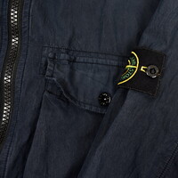 Stone Island navy garment dyed cotton mutli pocket utility overshirt jacket M