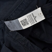 Stone Island navy garment dyed cotton mutli pocket utility overshirt jacket M