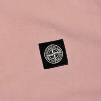 Stone Island pink cotton pique tipped short sleeve patch program polo shirt L