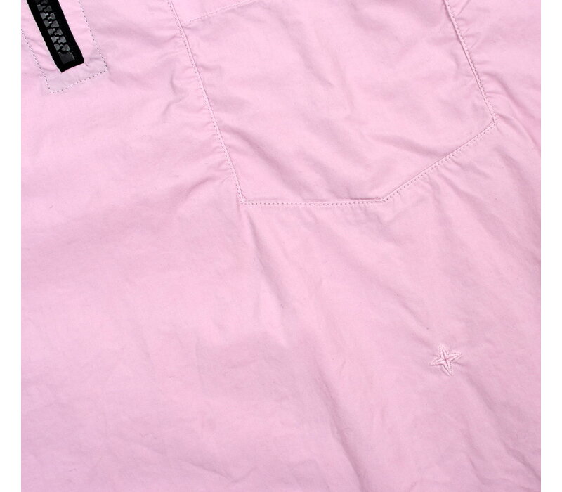 Stone Island pink cotton quarter zip short sleeve shirt L