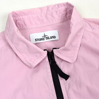 Stone Island pink cotton quarter zip short sleeve shirt L