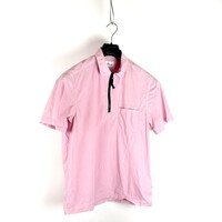 Stone Island pink cotton quarter zip short sleeve shirt L