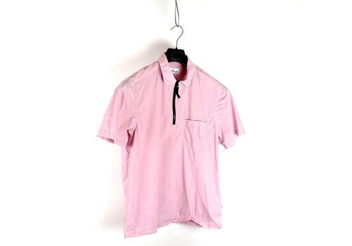 Stone Island Stone Island pink cotton quarter zip short sleeve shirt L