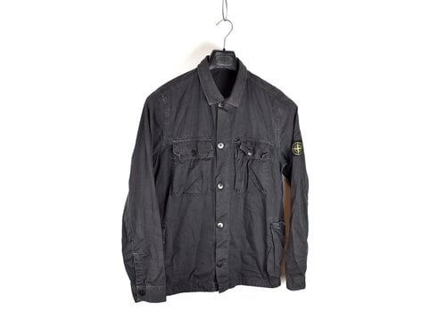 Stone Island Stone Island grey garment dyed tinto old cotton multi pocket utility overshirt jacket L