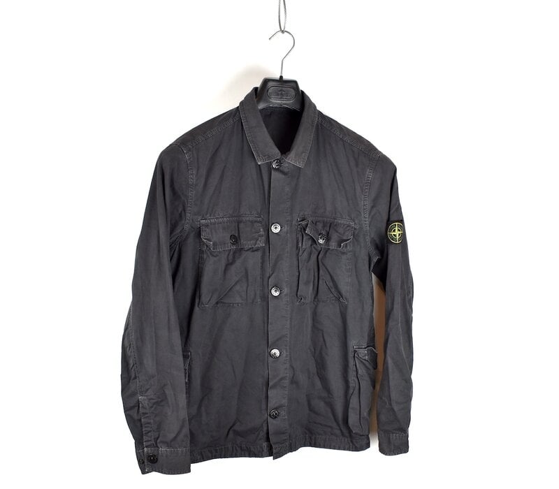 Stone Island grey garment dyed tinto old cotton multi pocket utility overshirt jacket L