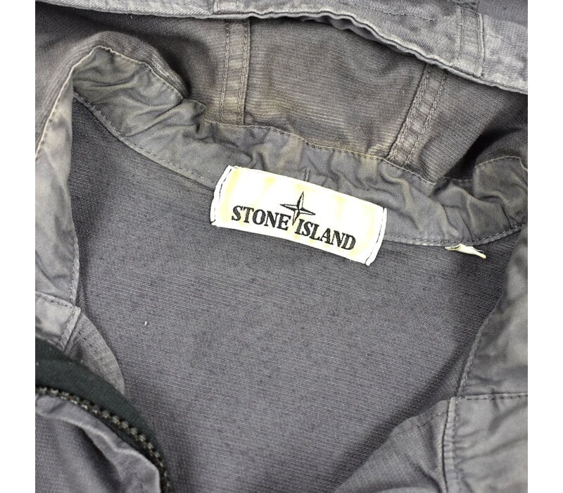 Stone Island grey knit cotton hooded overshirt jacket L