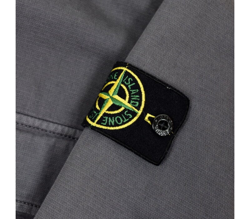 Stone Island grey knit cotton hooded overshirt jacket L
