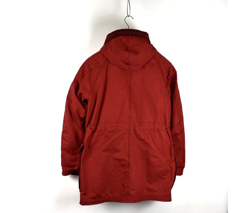 Stone Island red david-tc quilted lined hooded multi pocket parka XL