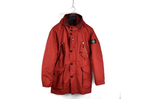 Stone Island Stone Island red david-tc quilted lined hooded multi pocket parka XL