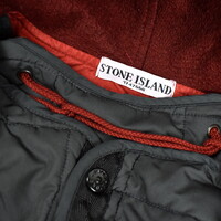 Stone Island red david-tc quilted lined hooded multi pocket parka XL