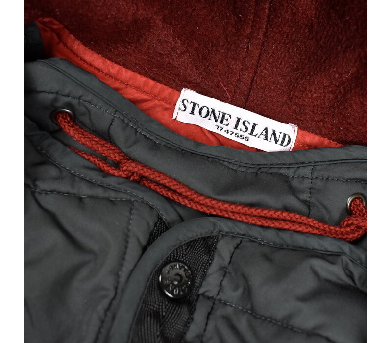 Stone Island red david-tc quilted lined hooded multi pocket parka XL