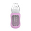 Ecoviking Glazen babyfles pink lavender, 180 ml.