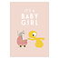 Kaart: Baby Girl - Ollie en Jeujeu