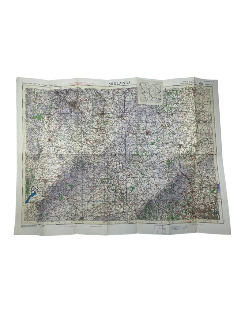 Engelse WO2 air navigation map midlands