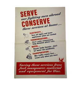 Amerikaanse WO2 Serve Conserve poster