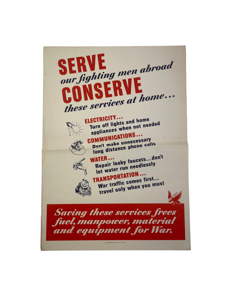 Amerikaanse WO2 Serve Conserve poster