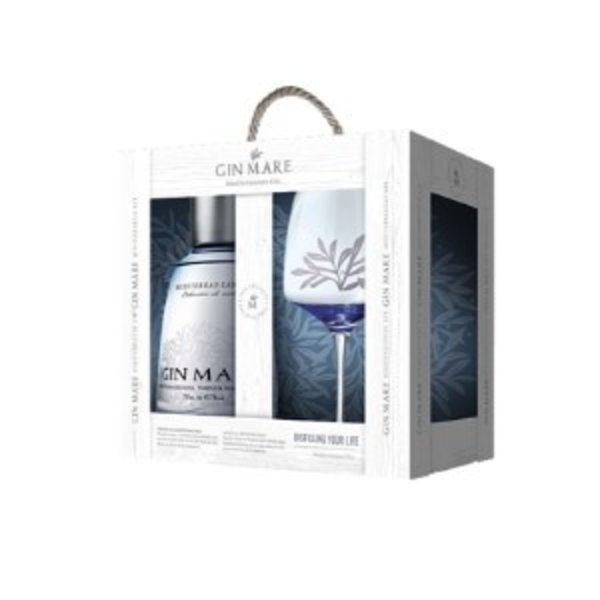 Gin-Mare Mediterranean 70CL giftpack met Ballon Glas