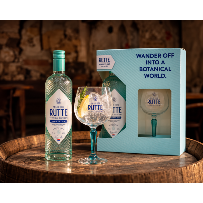 Rutte Dutch Dry Gin Giftpack met 1 glas