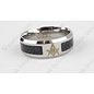 Stainless steel ring with black stones