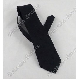 Cravate noire avec boussole et motif carré