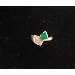 Bague argent avec triangle en malachite