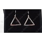 Earrings open triangle silver 3.5 cm