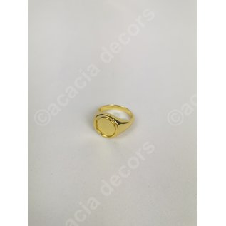 Anillo chapado en oro de doble cara - Negro