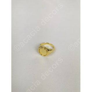 Ring plated gold double sided - Black