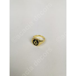 Anillo chapado en oro de doble cara - Negro